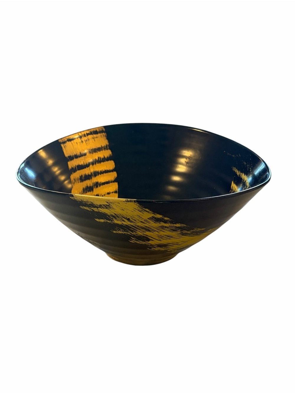 Japanese Yamada Heiando Salad Bowl Black & Gold